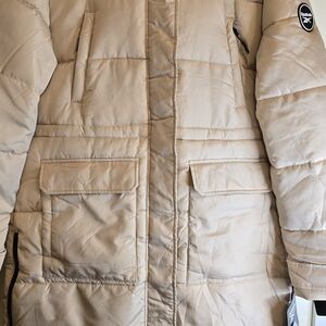 Reebok Tan Puffer Jacket with Logo